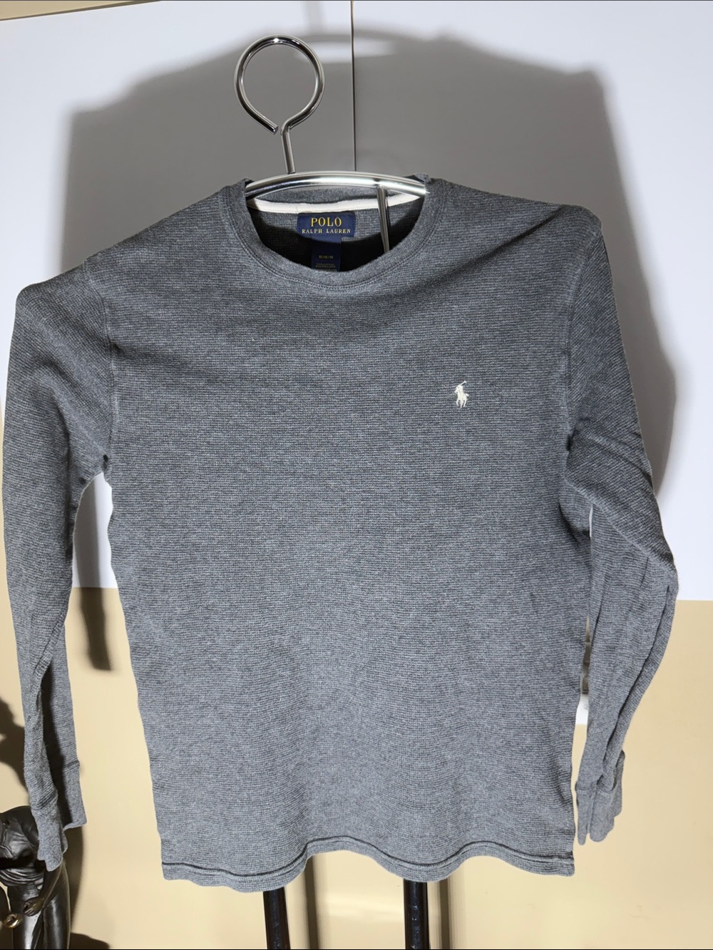 Polo by Ralph Lauren Heather Gray Long-Sleeve Crewneck with White Pony